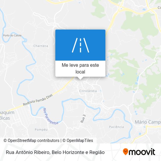 Rua Antônio Ribeiro mapa