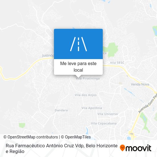 Rua Farmacêutico Antônio Cruz Vdp mapa