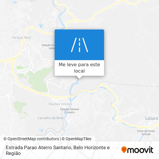 Estrada Parao Aterro Santario mapa
