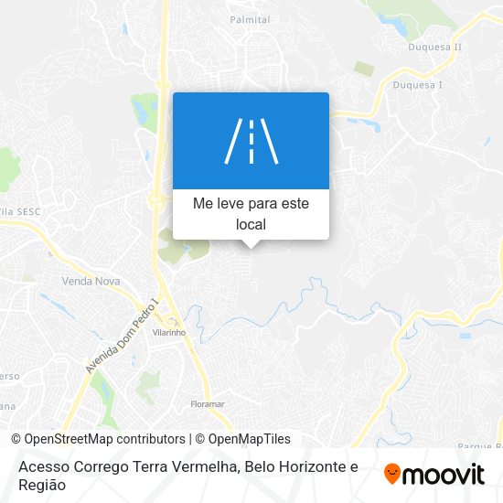 Acesso Corrego Terra Vermelha mapa