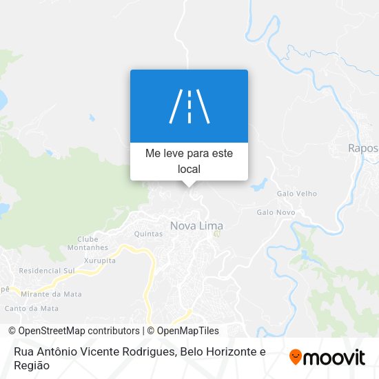 Rua Antônio Vicente Rodrigues mapa