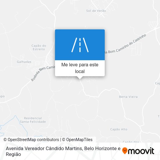 Avenida Vereador Cândido Martins mapa