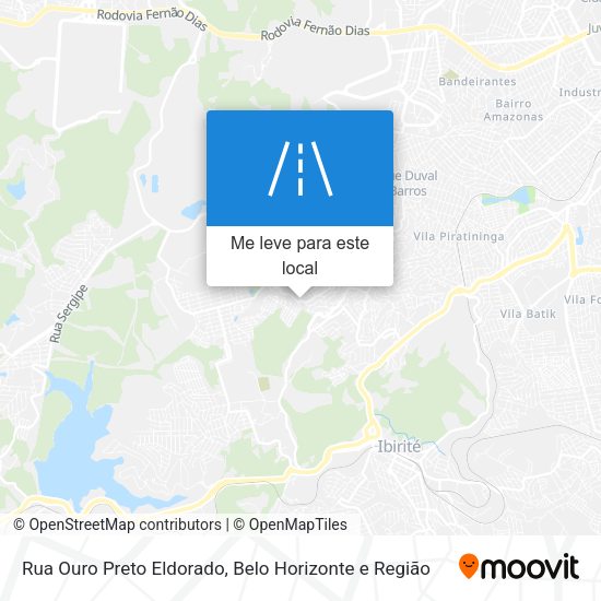 Rua Ouro Preto Eldorado mapa
