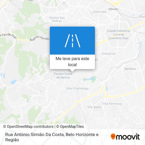 Rua Antônio Simião Da Costa mapa