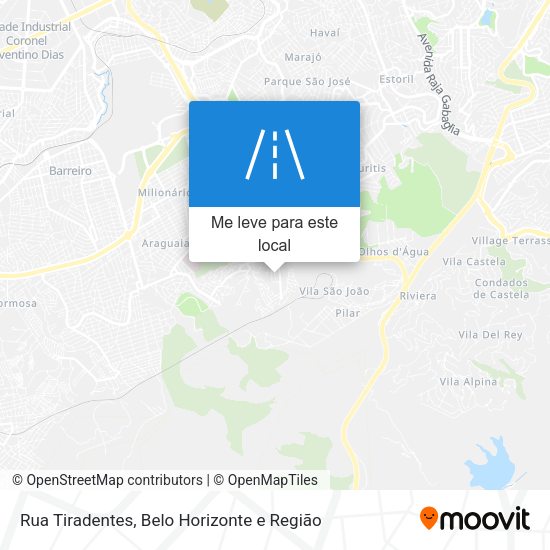 Rua Tiradentes mapa