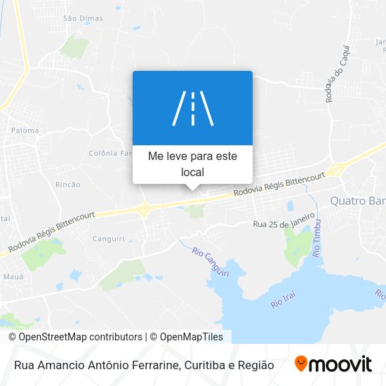 Rua Amancio Antônio Ferrarine mapa