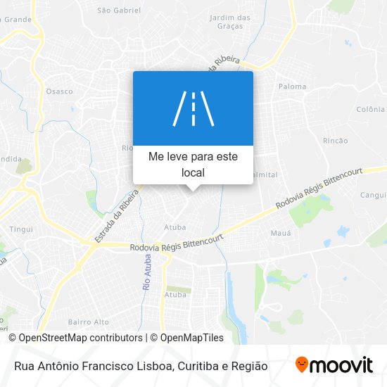 Rua Antônio Francisco Lisboa mapa