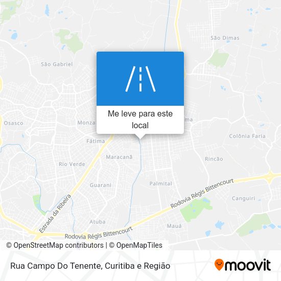 Rua Campo Do Tenente mapa