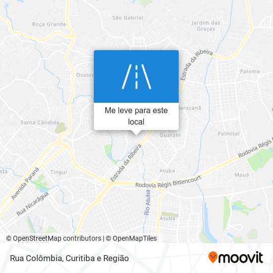 Rua Colômbia mapa