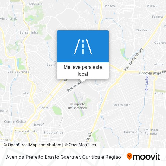 Avenida Prefeito Erasto Gaertner mapa