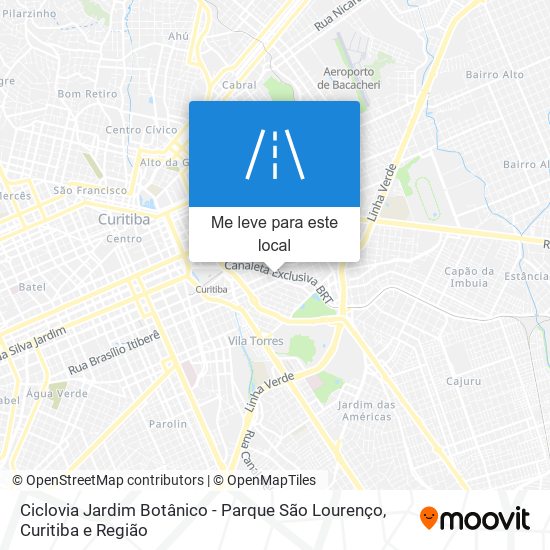 Ciclovia Jardim Botânico - Parque São Lourenço mapa