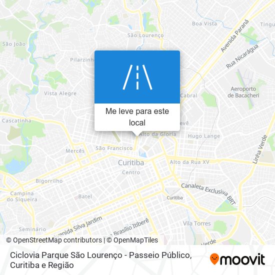 Ciclovia Parque São Lourenço - Passeio Público mapa