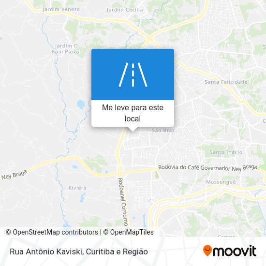 Rua Antônio Kaviski mapa