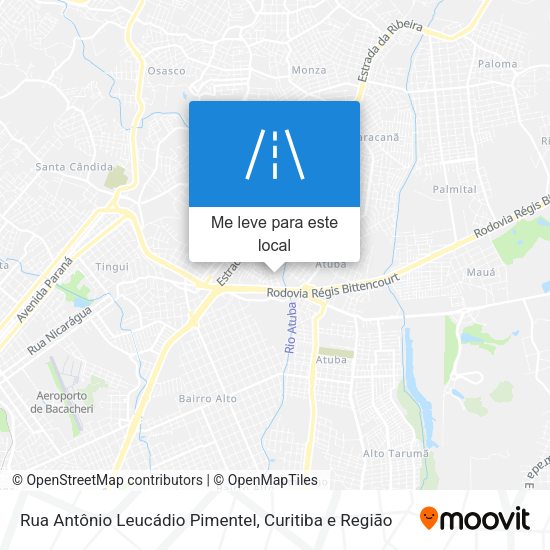 Rua Antônio Leucádio Pimentel mapa