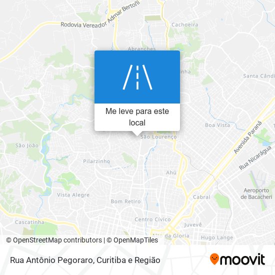 Rua Antônio Pegoraro mapa