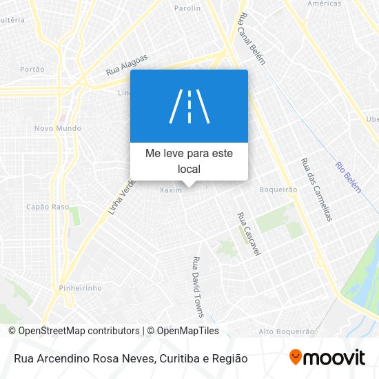 Rua Arcendino Rosa Neves mapa