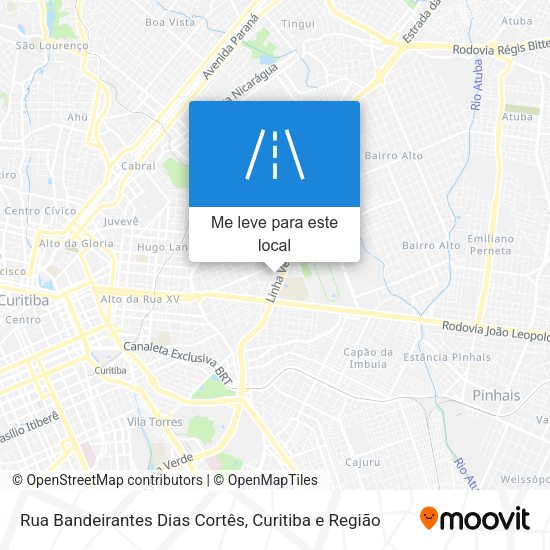 Rua Bandeirantes Dias Cortês mapa