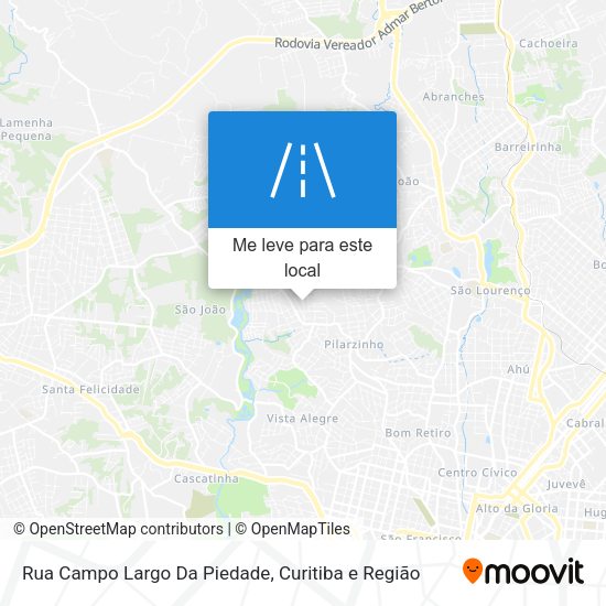 Rua Campo Largo Da Piedade mapa