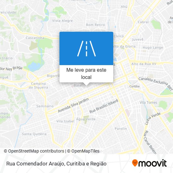 Rua Comendador Araújo mapa