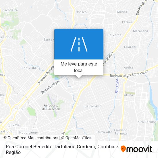 Rua Coronel Benedito Tartuliano Cordeiro mapa