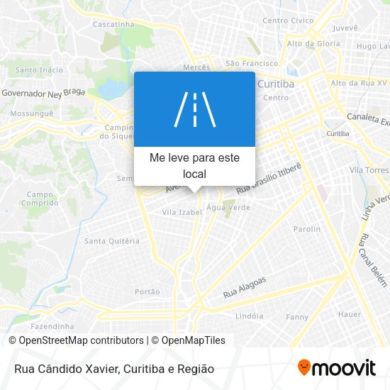 Rua Cândido Xavier mapa