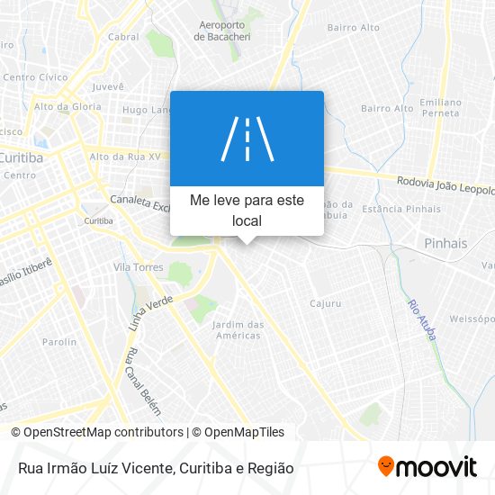 Rua Irmão Luíz Vicente mapa