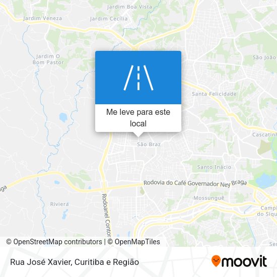 Rua José Xavier mapa