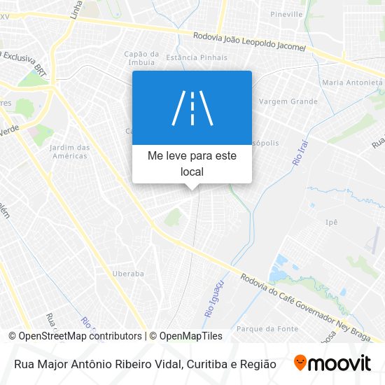 Rua Major Antônio Ribeiro Vidal mapa