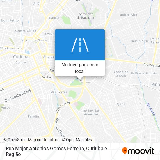 Rua Major Antônios Gomes Ferreira mapa