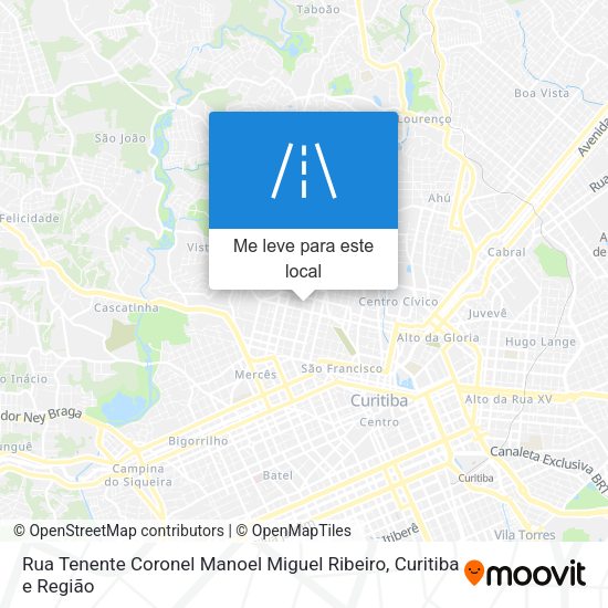 Rua Tenente Coronel Manoel Miguel Ribeiro mapa