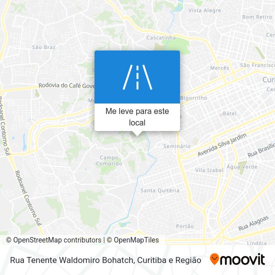 Rua Tenente Waldomiro Bohatch mapa