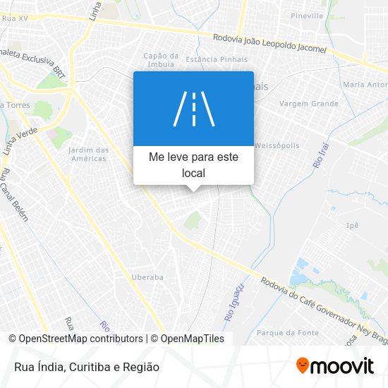 Rua Índia mapa