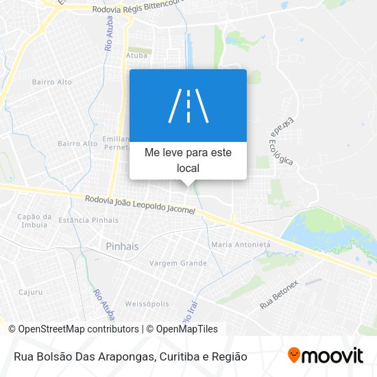 Rua Bolsão Das Arapongas mapa