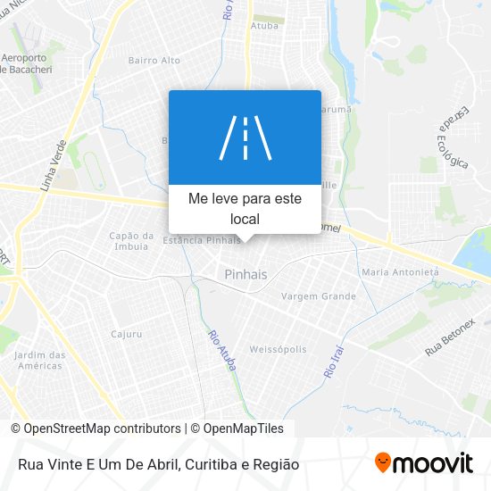 Rua Vinte E Um De Abril mapa