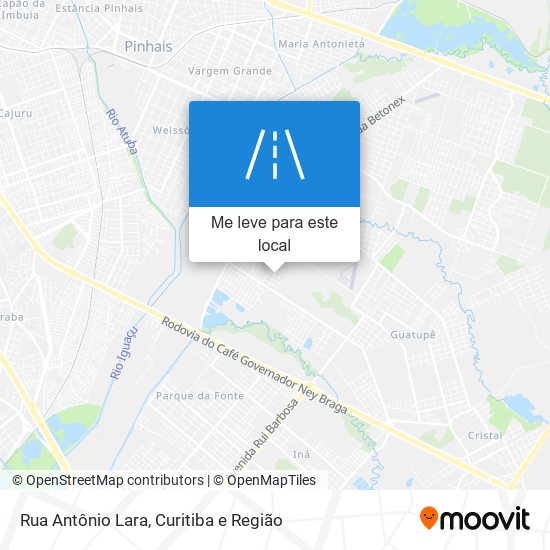 Rua Antônio Lara mapa