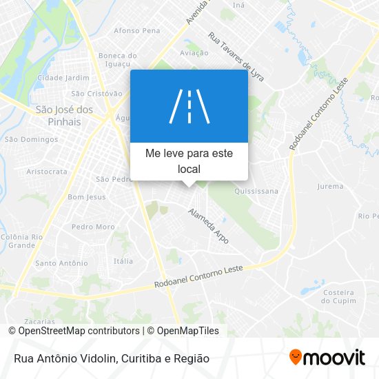 Rua Antônio Vidolin mapa