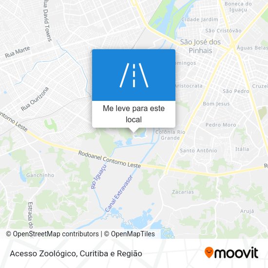 Acesso Zoológico mapa