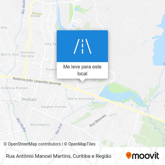 Rua Antônio Manoel Martins mapa