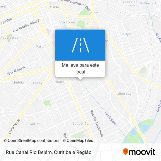 Rua Canal Rio Belém mapa