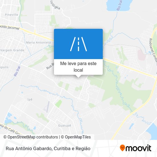 Rua Antônio Gabardo mapa