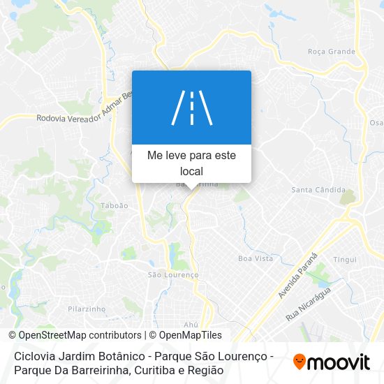 Ciclovia Jardim Botânico - Parque São Lourenço - Parque Da Barreirinha mapa
