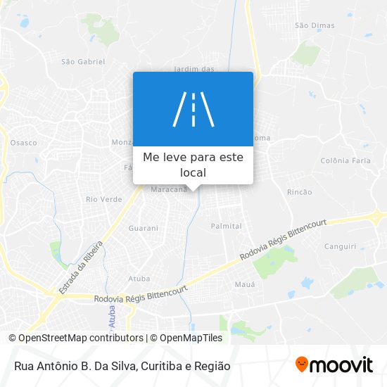 Rua Antônio B. Da Silva mapa