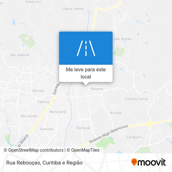 Rua Rebouças mapa