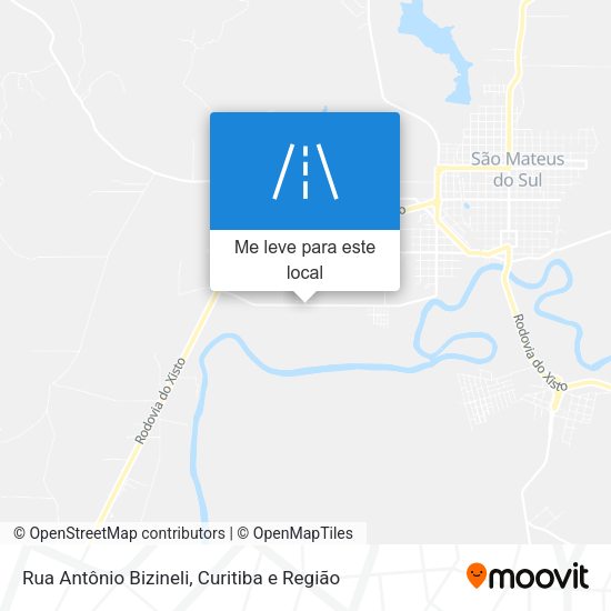 Rua Antônio Bizineli mapa