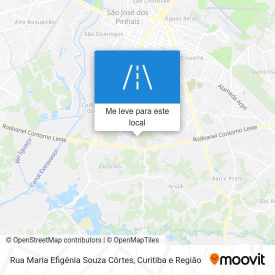 Rua Maria Efigênia Souza Côrtes mapa