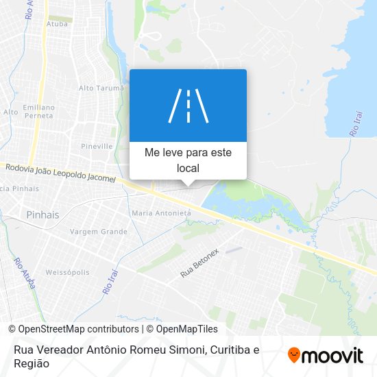 Rua Vereador Antônio Romeu Simoni mapa