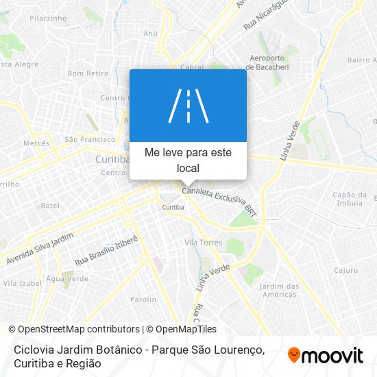 Ciclovia Jardim Botânico - Parque São Lourenço mapa