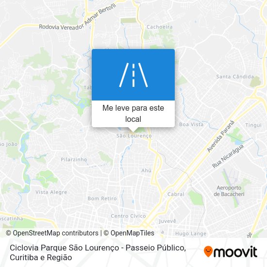 Ciclovia Parque São Lourenço - Passeio Público mapa
