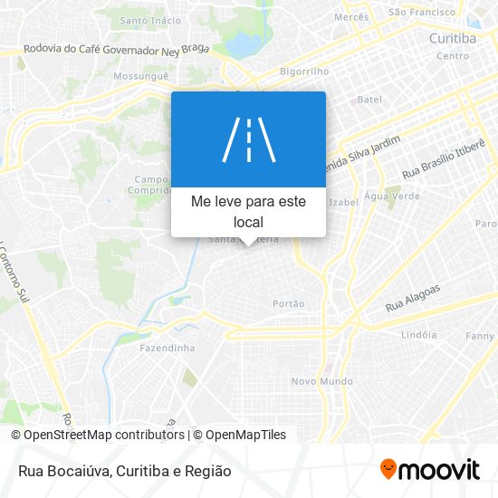 Rua Bocaiúva mapa