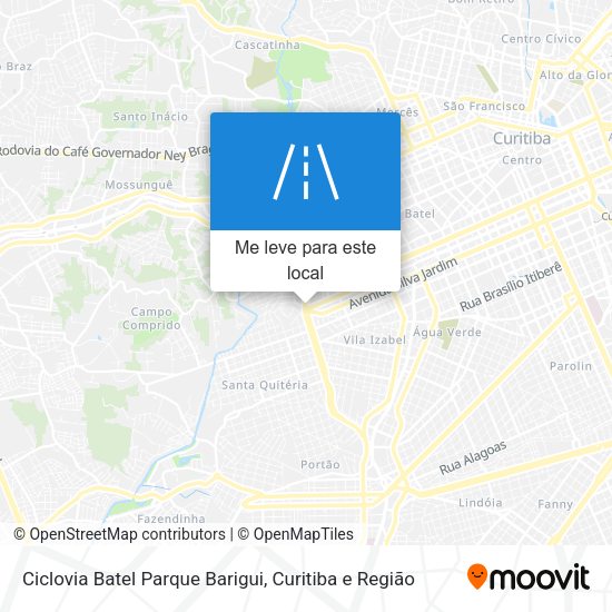 Ciclovia Batel Parque Barigui mapa